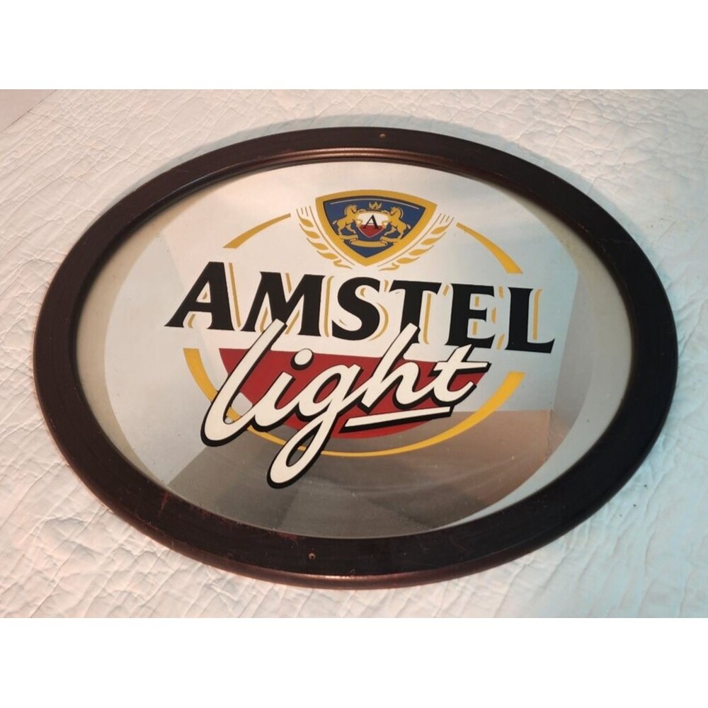 Amstel Light Beer Framed Oval Mirror